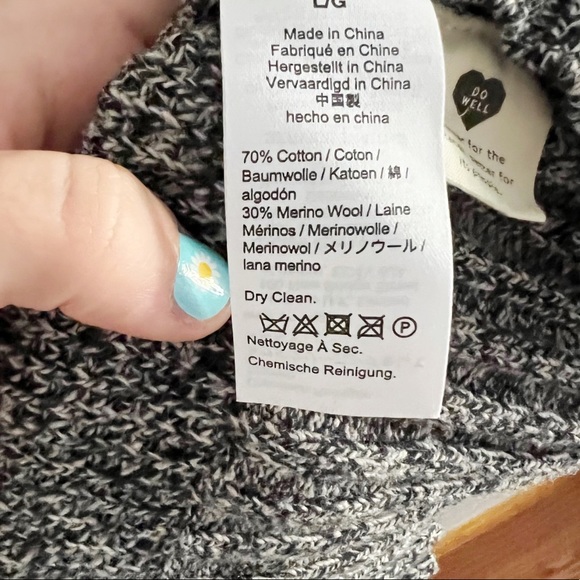 Eastbrook Turtleneck Cross-Back Sweater in Cotton-Merino Yarn Gray - Picture 6 of 8